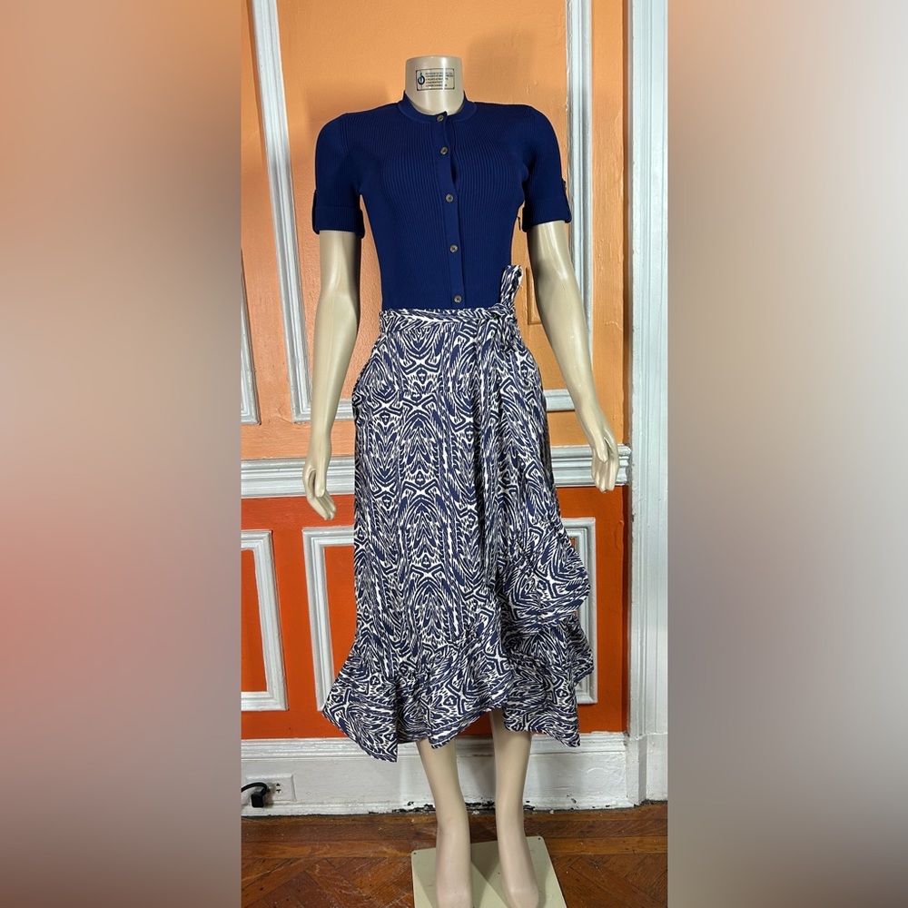 Shoshanna

Rayna Mixed-Media Ruffled-Skirt Midi-Dress